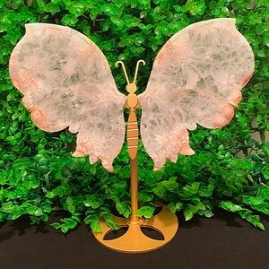 Flower agate large Butterfly with stand